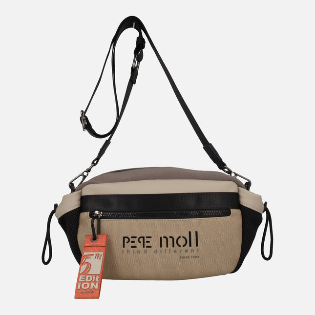 Bolsos bandolera en combinado de tejido neopreno y sintéticos