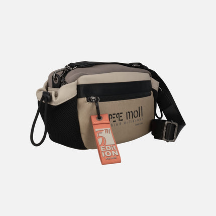 Bolsos bandolera en combinado de tejido neopreno y sintéticos