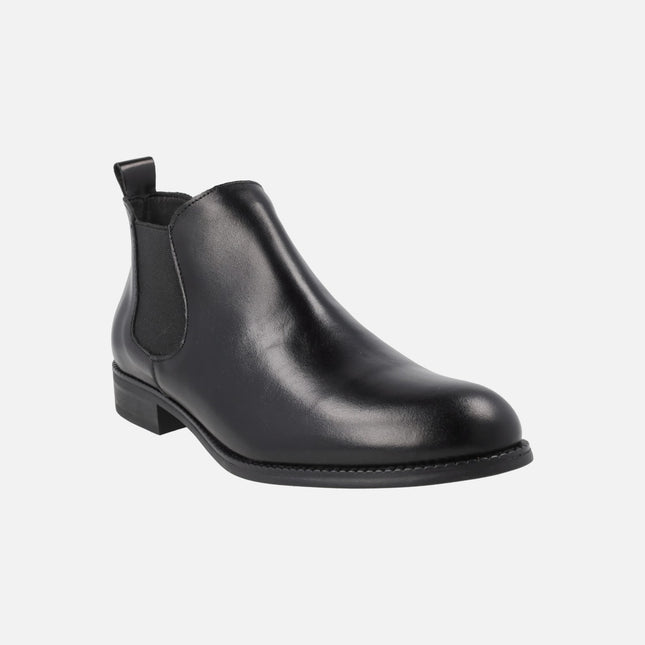 Botines Chelsea para mujer en piel negra de Funchal