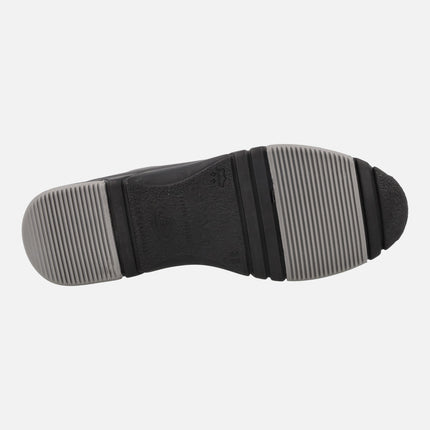 Zapatos confort de piel negra con cordones