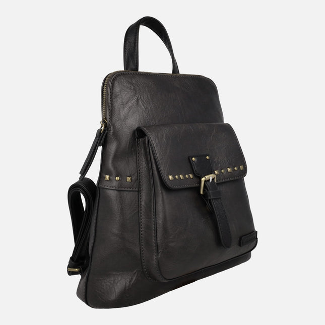 Mochilas Verota en polipiel con detalle de tachas