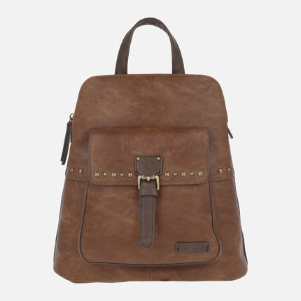 Mochilas Verota en polipiel con detalle de tachas