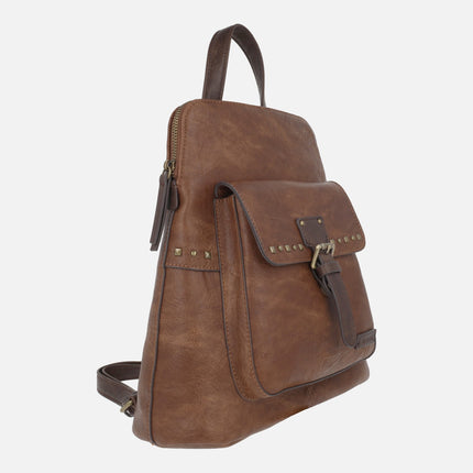 Mochilas Verota en polipiel con detalle de tachas