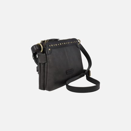 Bolsos bandolera con doble compartimento y tachas Verota