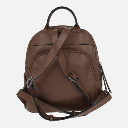 Mochilas Velvet efecto piel con doble compartimento y bolsillo antirrobo