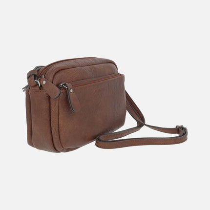 Bandolera clásica compacta efecto piel