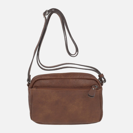 Bandolera clásica compacta efecto piel