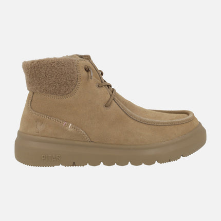 Botas de serraje hidrofugado con cordones elásticos Berna