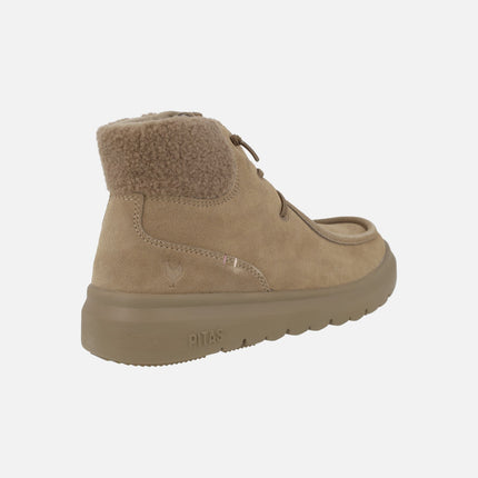 Botas de serraje hidrofugado con cordones elásticos Berna