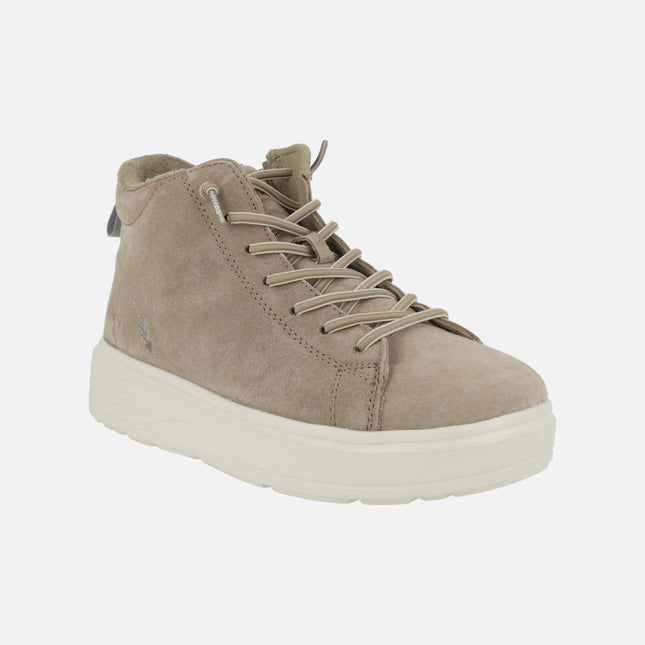 Deportivos abotinados Takao en serraje taupe water repelent