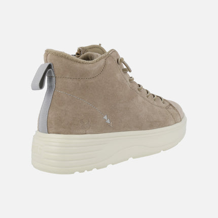 Deportivos abotinados Takao en serraje taupe water repelent