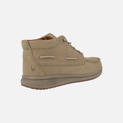 Botines Timor leather beige en piel hidrofugada para hombre