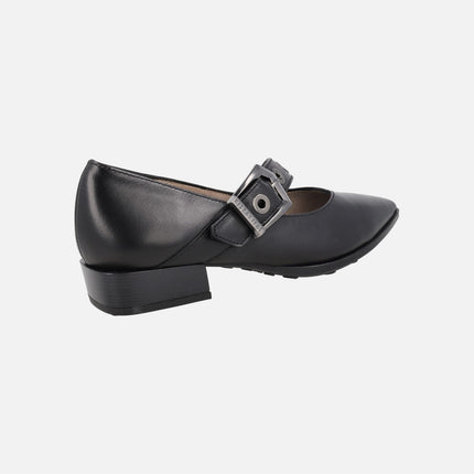 Bailarinas negras de piel con pulsera Turin