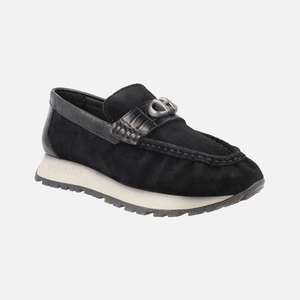 Mocasines sport Kansas en ante con adorno metálico