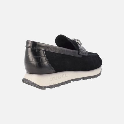 Mocasines sport Kansas en ante con adorno metálico