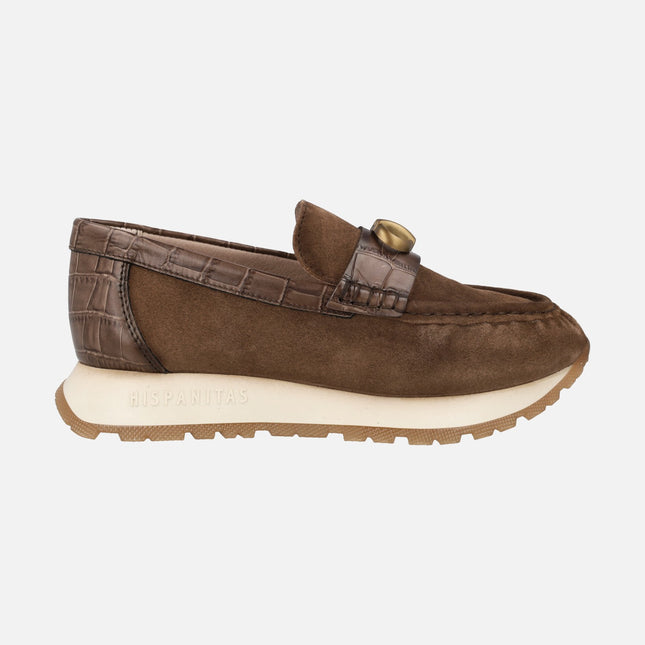 Mocasines sport Kansas en ante con adorno metálico