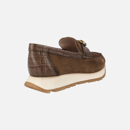 Mocasines sport Kansas en ante con adorno metálico