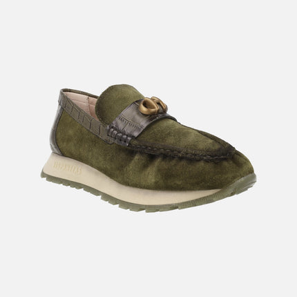 Mocasines sport Kansas en ante con adorno metálico