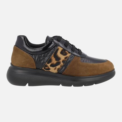 Zapatillas deportivas en combinado de piel y tejido A-RUT5549