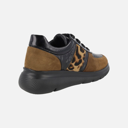 Zapatillas deportivas en combinado de piel y tejido A-RUT5549