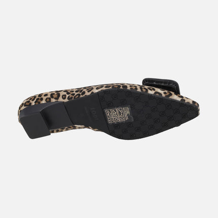 Zapatos de salón en animal print leopardo con adorno acolchado Bed5528ino