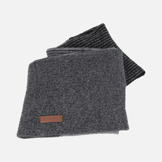 Conjunto de guantes y cuello para hombre Caramelo en combinado gris