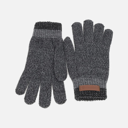 Conjunto de guantes y cuello para hombre Caramelo en combinado gris