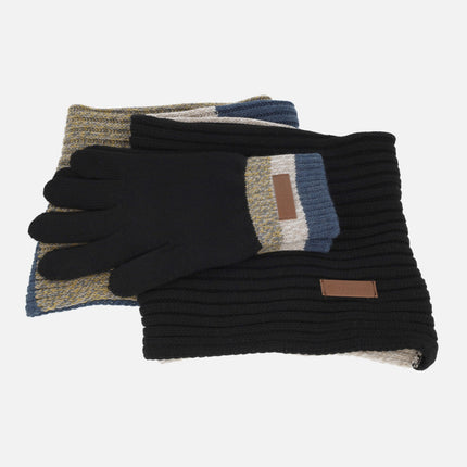 Conjunto de guantes y cuello para hombre de Caramelo