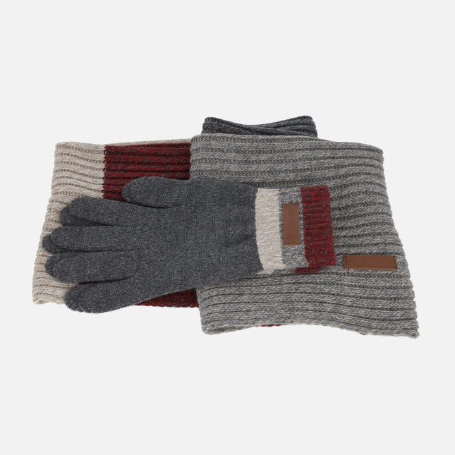 Conjunto de guantes y cuello para hombre de Caramelo