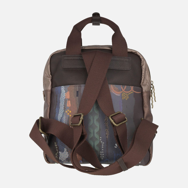 Mochilas Ventis en combinado marrón