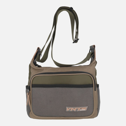 Ventis shoulder bags in khaki green and taupe combination