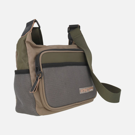 Ventis shoulder bags in khaki green and taupe combination