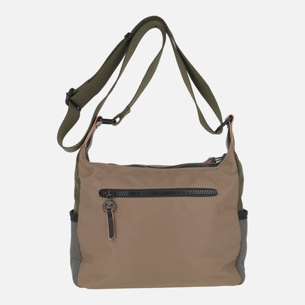Ventis shoulder bags in khaki green and taupe combination