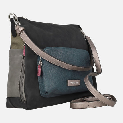 Shoulder bags with crossbody handle in multi-color combination