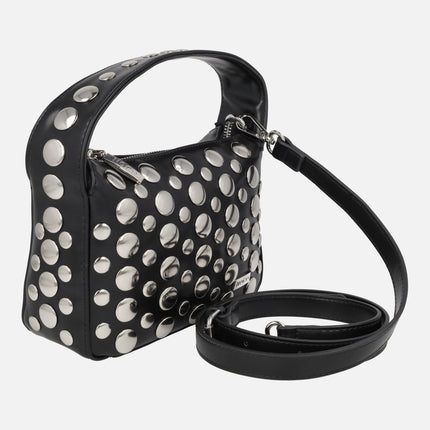 Bolsos bandolera en negro con tachas plateadas