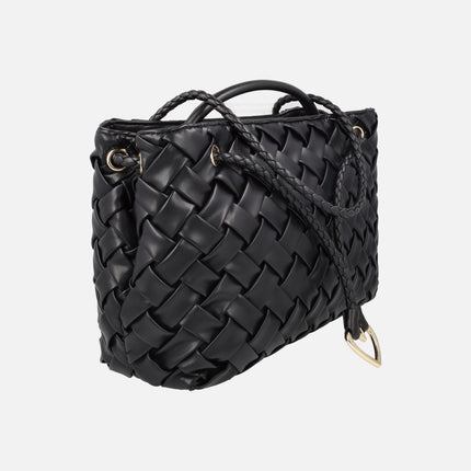 Bolsos negros trenzados con doble asa