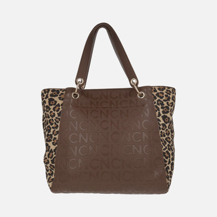 Bolsos estilo shopper en marrón combinado con leopardo