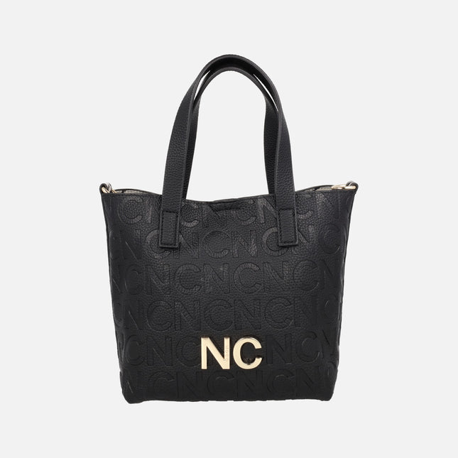 Bolsos estilo cubo en formato pequeño en negro y print cebra