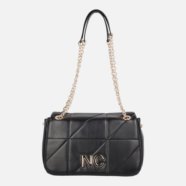 Bolsos bandolera en negro con tapa y cadena