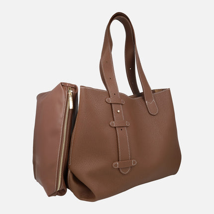 Bolsos para hombro en materiales sintéticos efecto piel