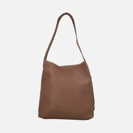 Bolsos para hombro efecto piel con neceser interior