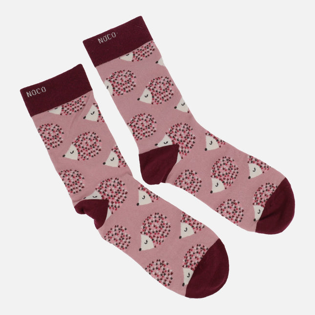 Calcetines para mujer con diseño de erizos