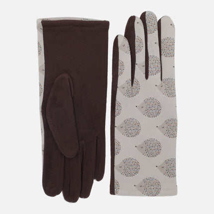 Guantes Noco con estampado de erizos
