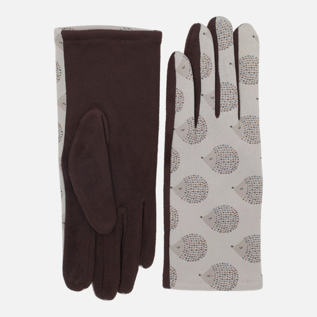 Guantes Noco con estampado de erizos