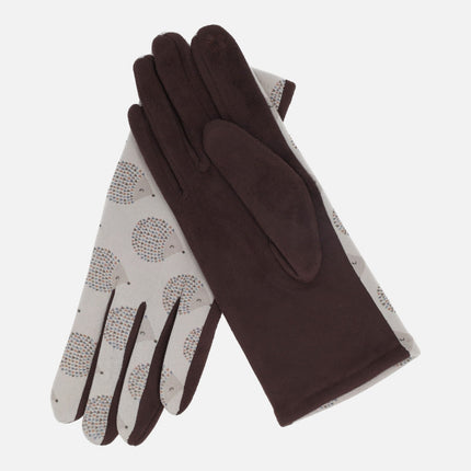Guantes Noco con estampado de erizos