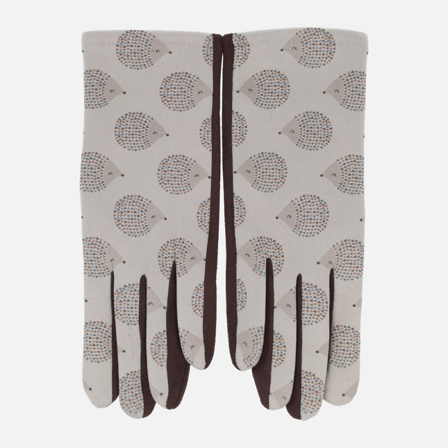 Guantes Noco con estampado de erizos