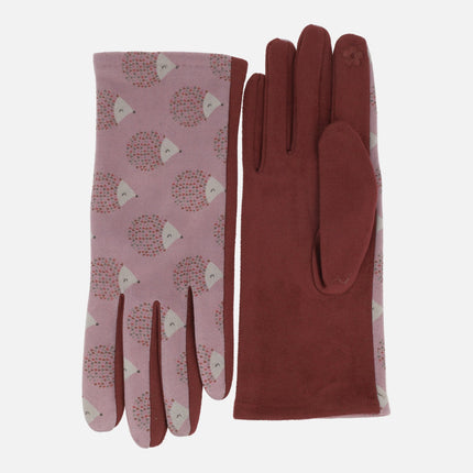 Guantes Noco con estampado de erizos