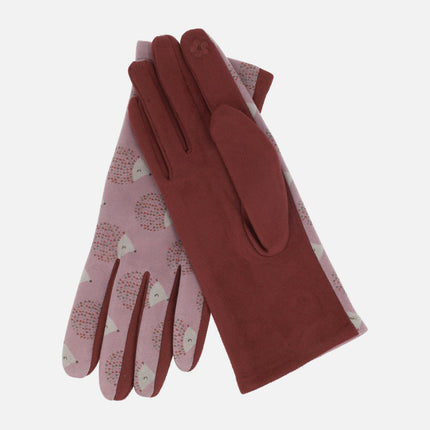Guantes Noco con estampado de erizos