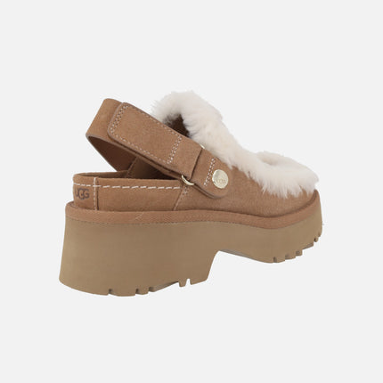 Open heel clogs New Heights Esmee clogs chesnut