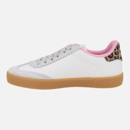 Zapatillas deportivas Berlín efecto piel y serraje leopardo